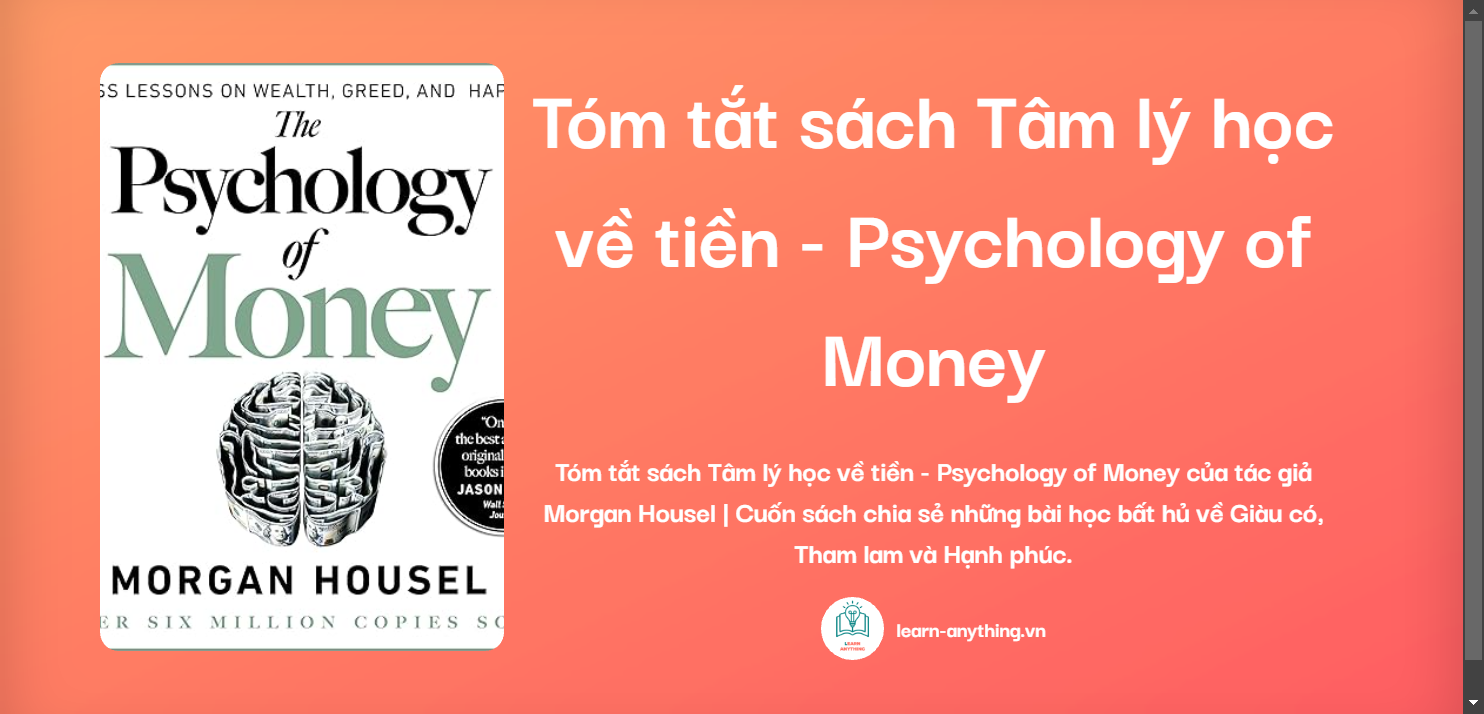 Tóm tắt sách Tâm lý học về tiền - Psychology of Money