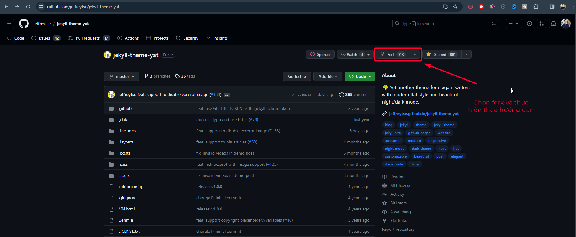 Fork github repo